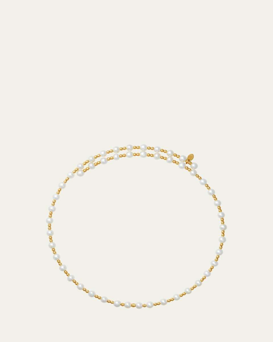 18K Yellow Gold Campania Mini Multi Pearl Necklace